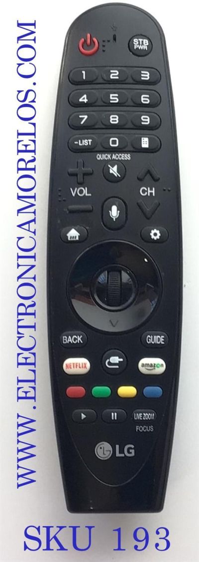 CONTROL REMOTO ORIGINAL NUEVO  MAGIC PARA TV LG 4K SMART / MICROFONO / COMANDO DE VOZ / NUMERO DE PARTE AN-MR18BA / 230318BA / BEJMR18BA / 2017DJ5175 / MODELO SK9500 / SK9000 / SK8070 / SK8000 / UK7700 / 
